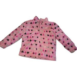 Healthtex Girl Jacket Coat Hearts Fleece Lined Full Zip Outdoor Pink Sz 4T G002